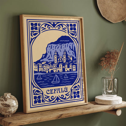 Cefalu Palermo Sicily Travel Poster