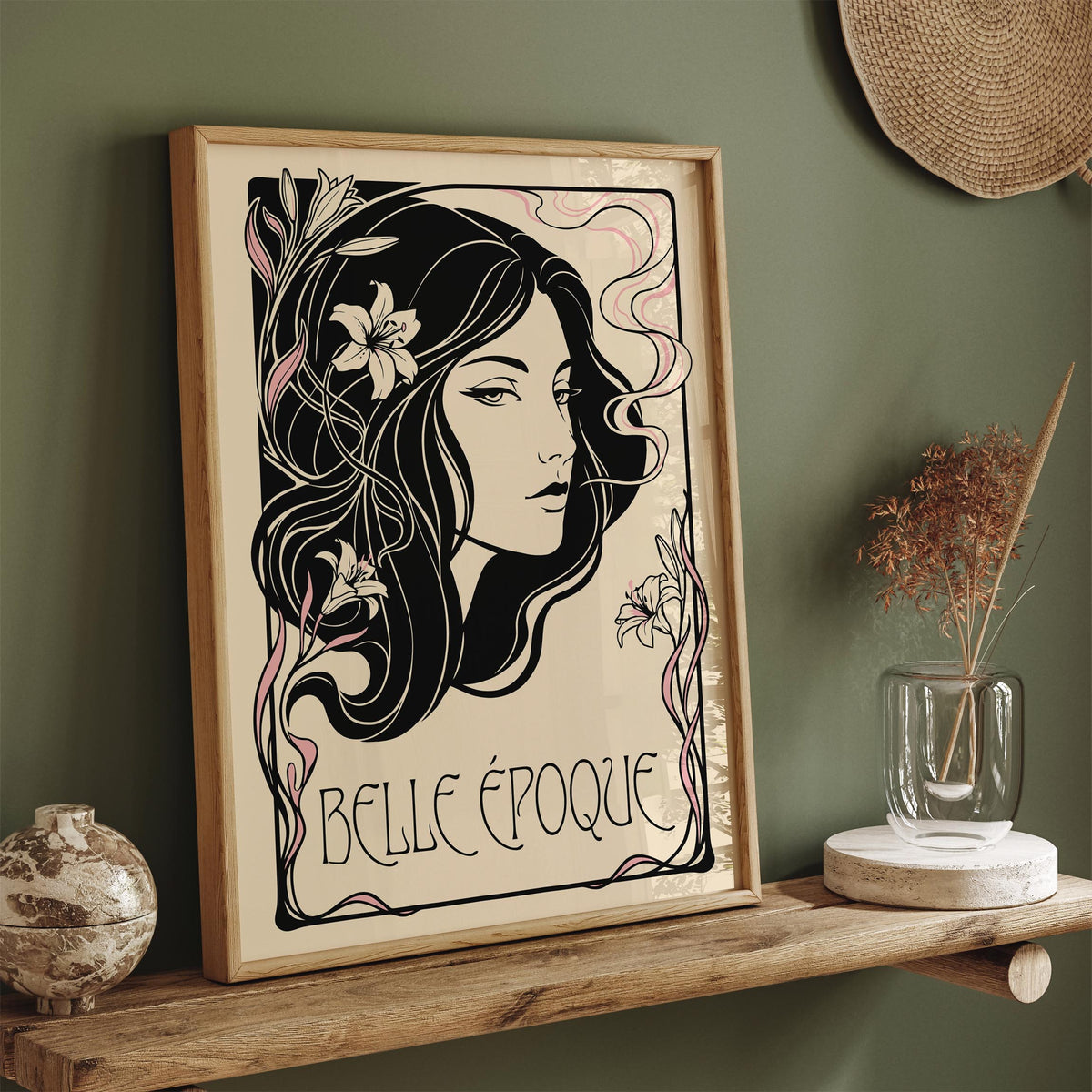Art Nouveau Woman Portrait Vintage Art Poster