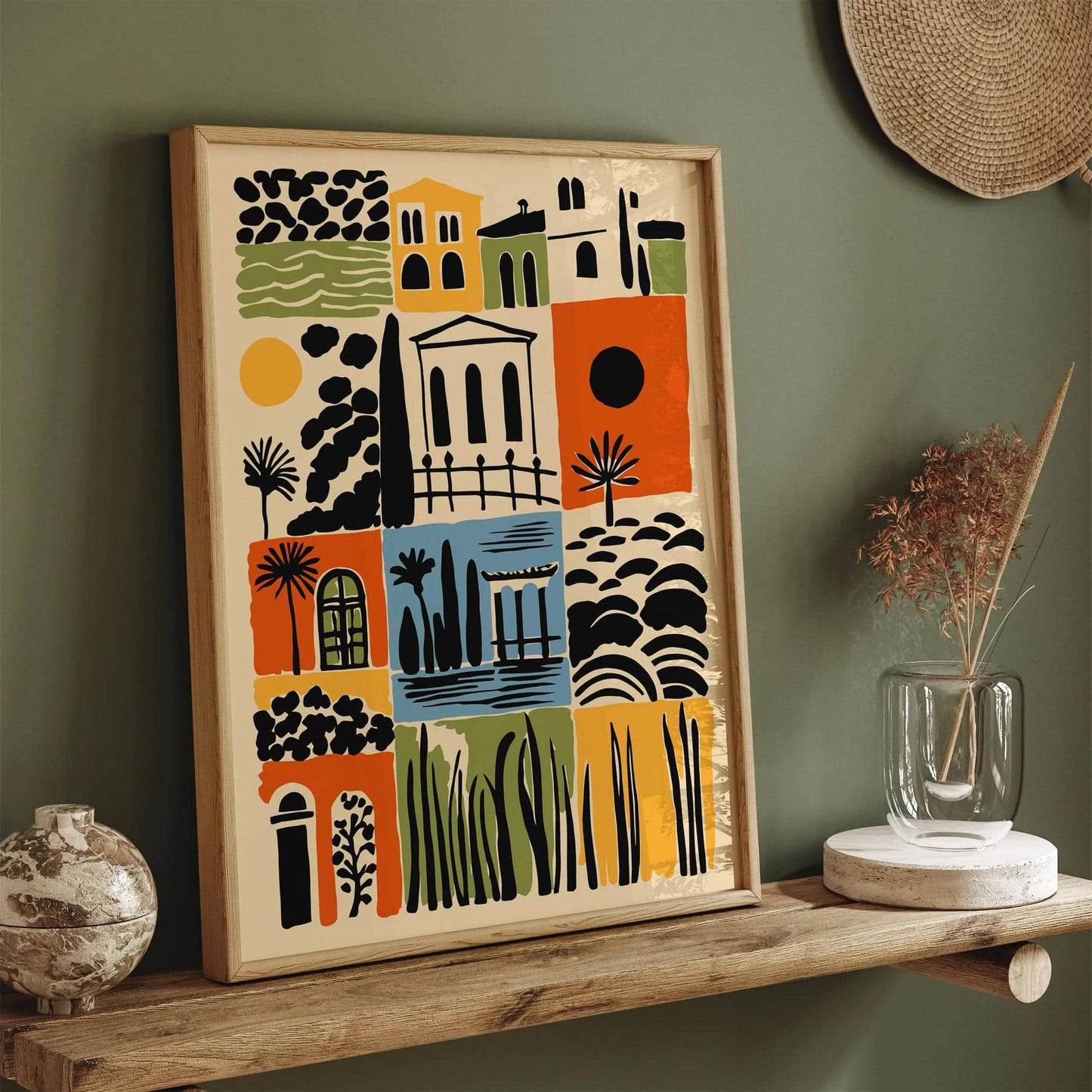 Abstract Cityscape of Spanish City Poster