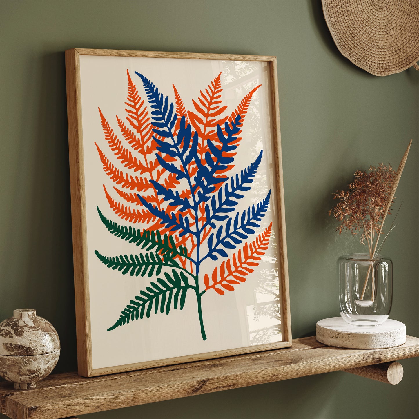 Colorful Fern Leaves Art Print