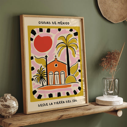 Ciudad de México Colorful Travel Poster