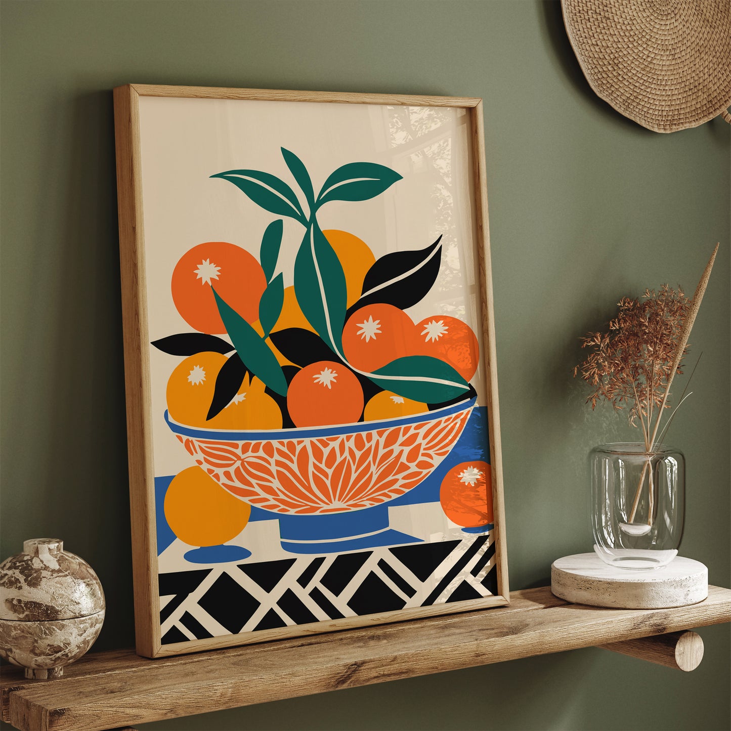 Bowl of Oranges Vintage Kitchen Poster Print