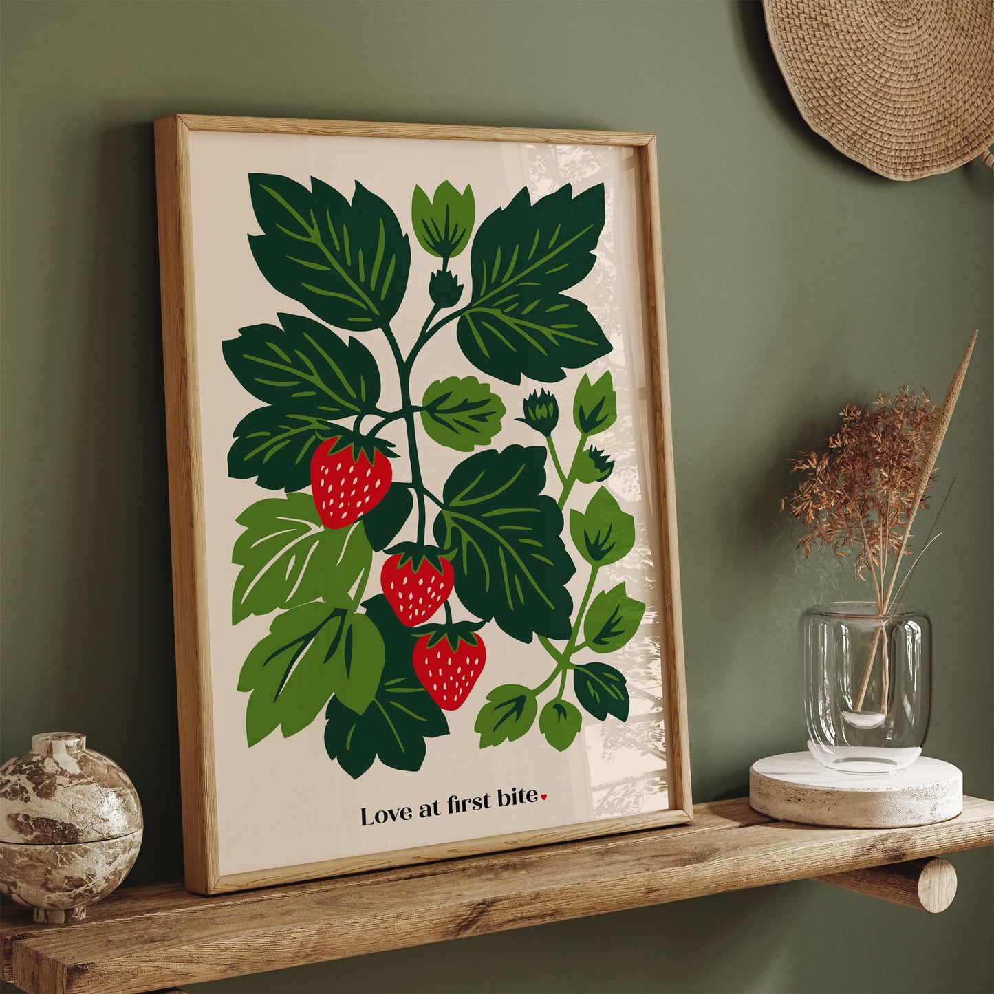 Strawberry Poster Farmhouse Wall Decor