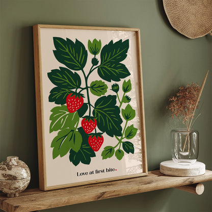 Strawberry Poster Farmhouse Wall Decor