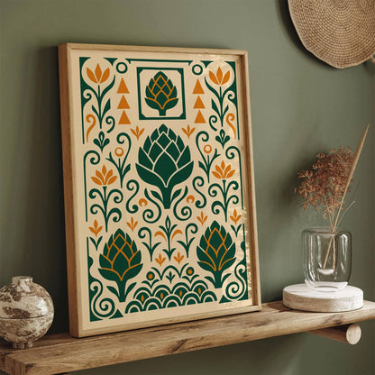 Artichoke Art Print in Art Deco Style 2025