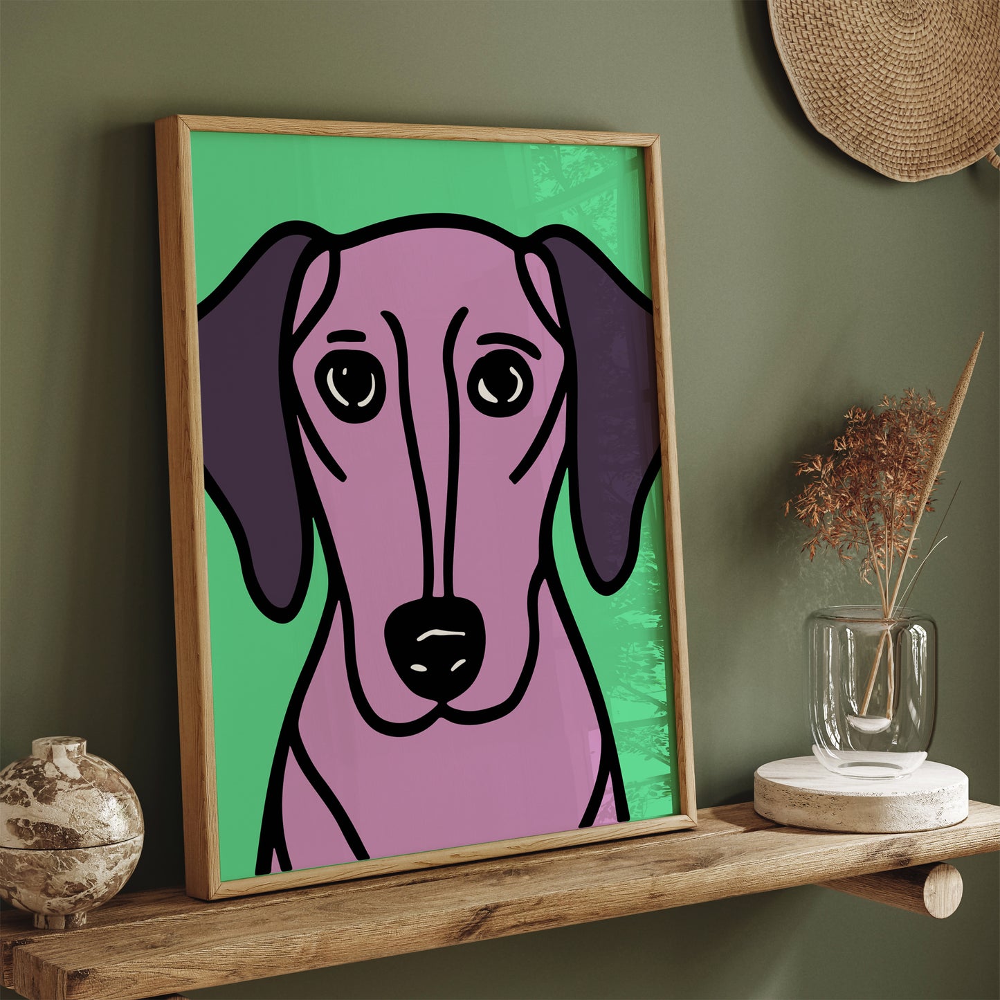 Illustrated Dachshund Poster Print