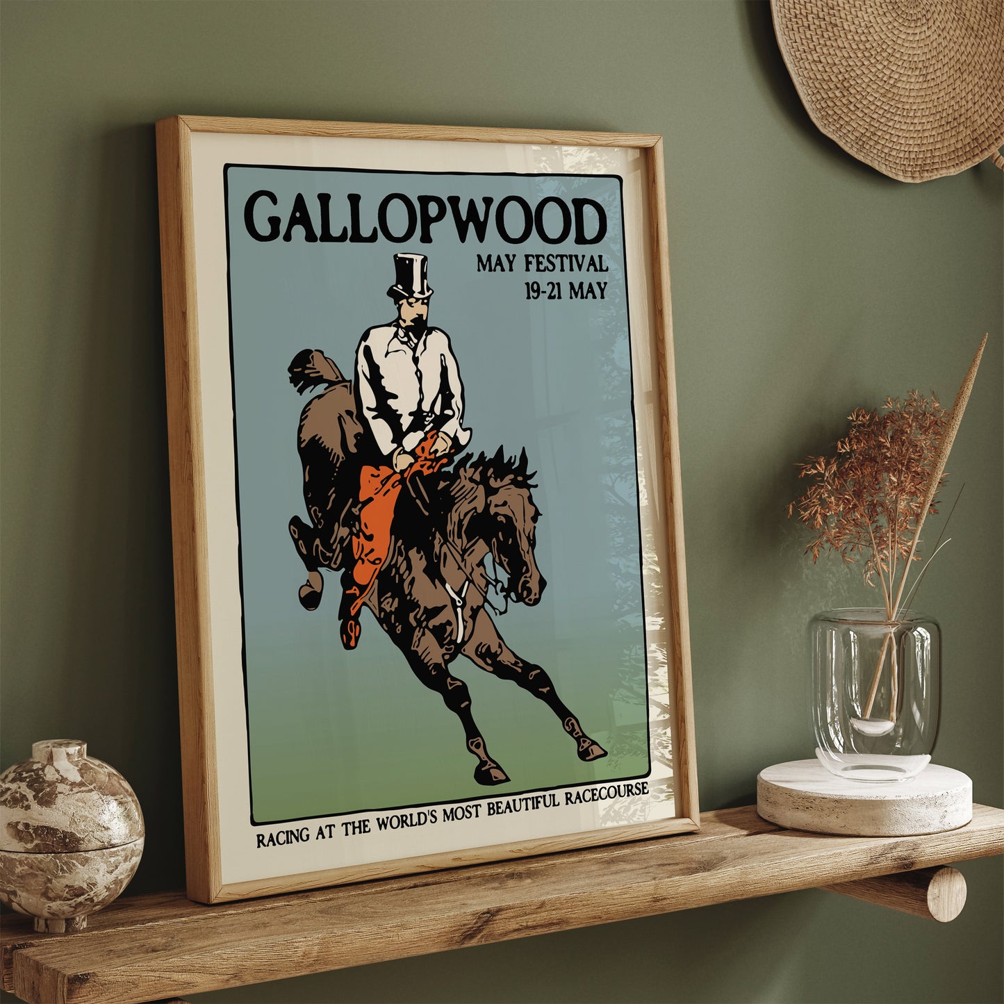 Hallopweed Retro Horse Racing Poster