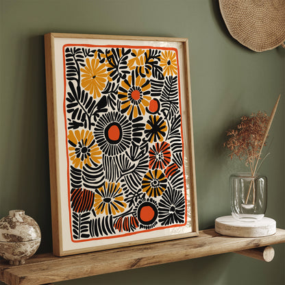 Retro Abstract Floral Poster