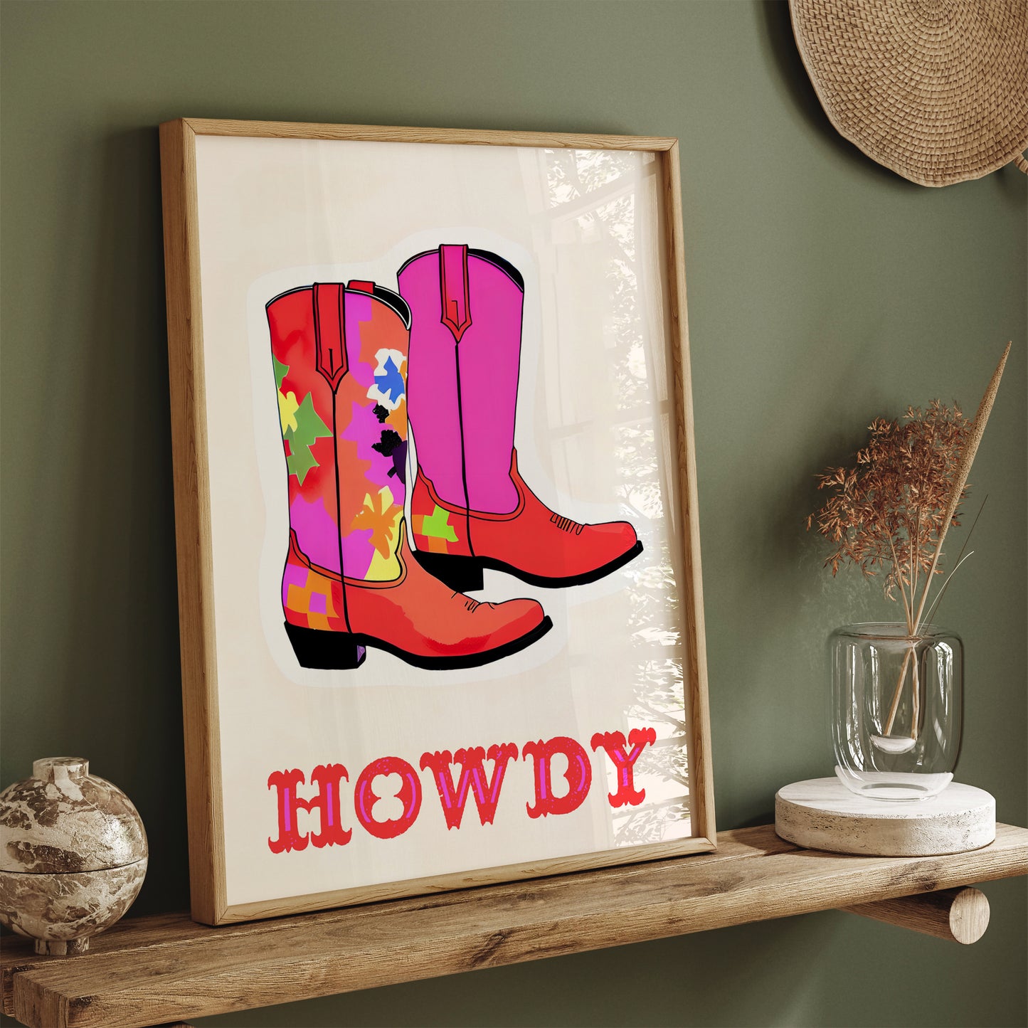 Horwy - Cute Cowgirl Pink Shoes Poster