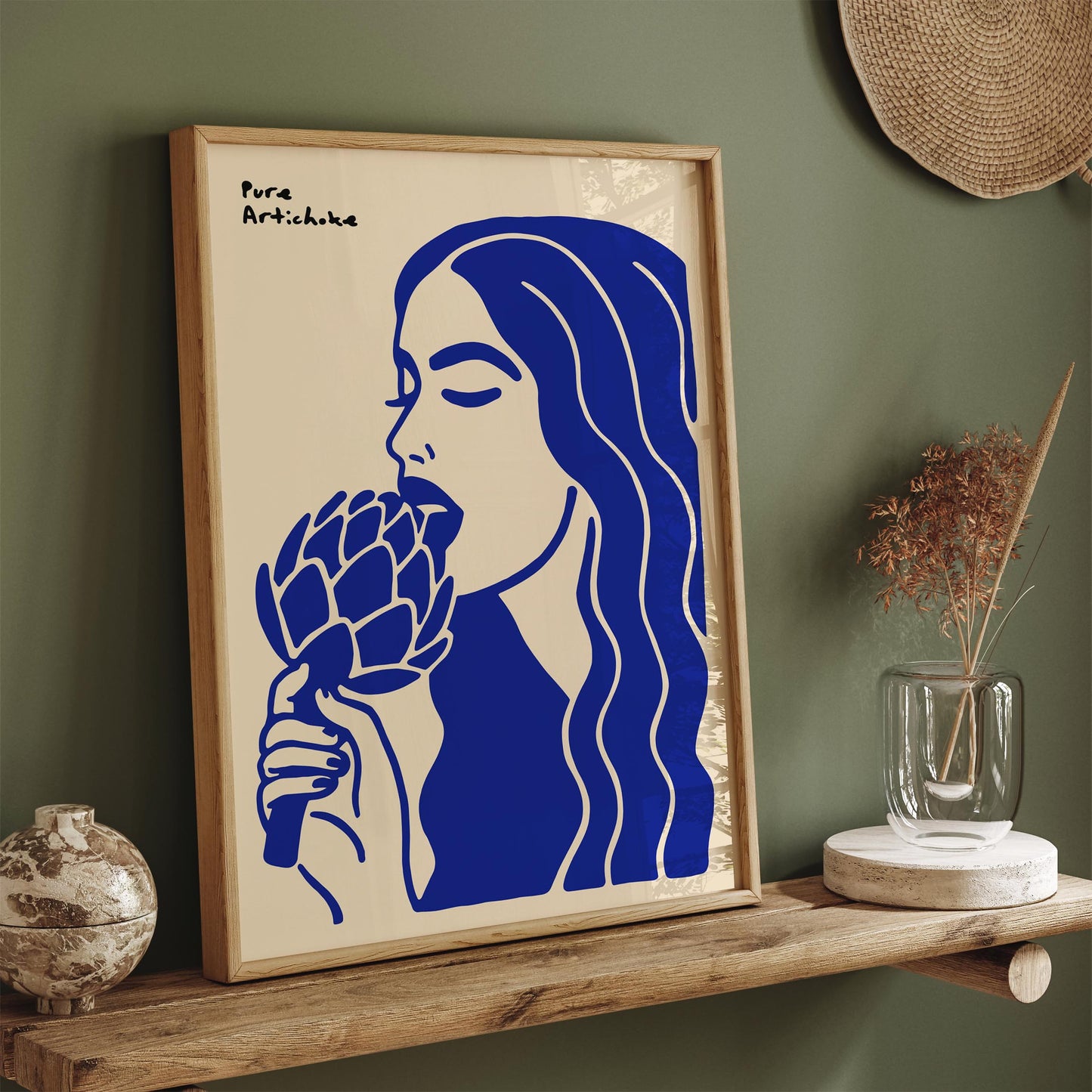 Artichoke Girl Poster - Funny Kitchen Wall Art