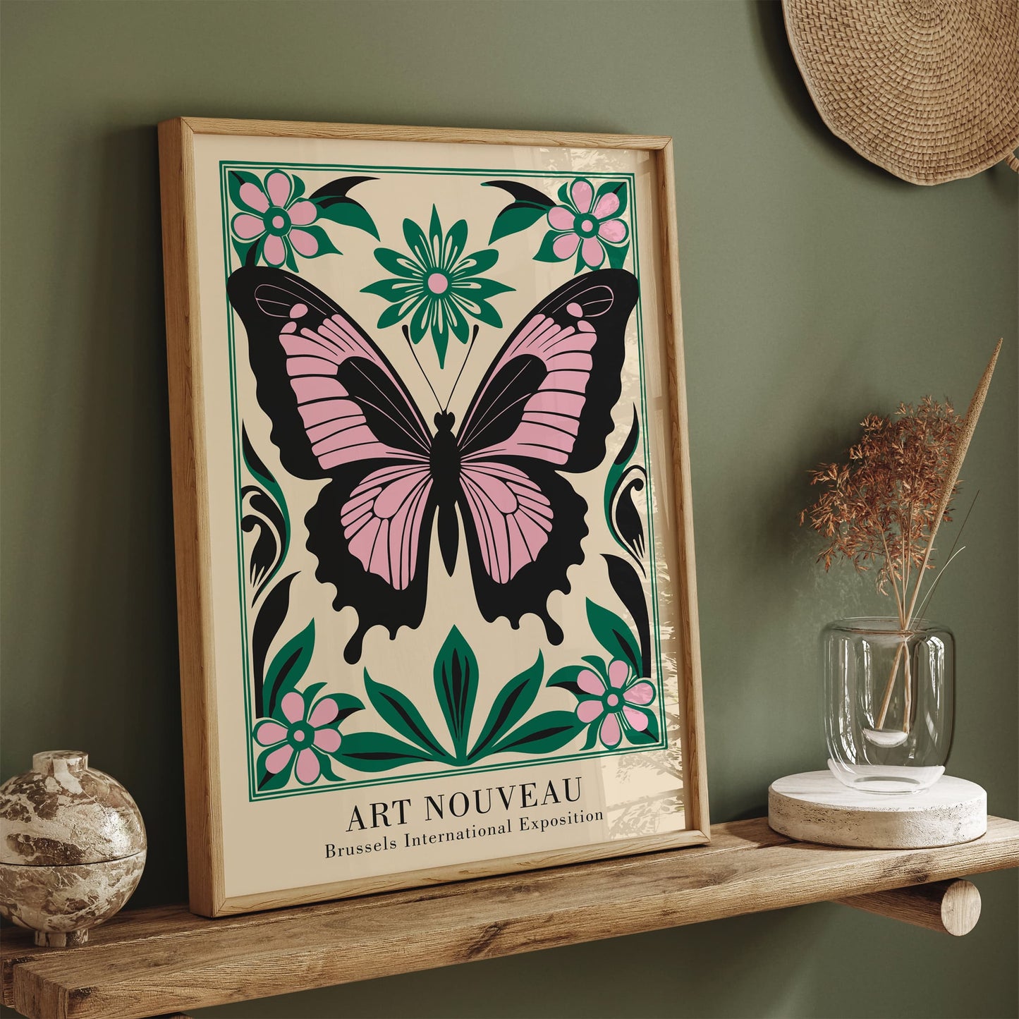 Art Nouveau Butterfly Vintage Art Print