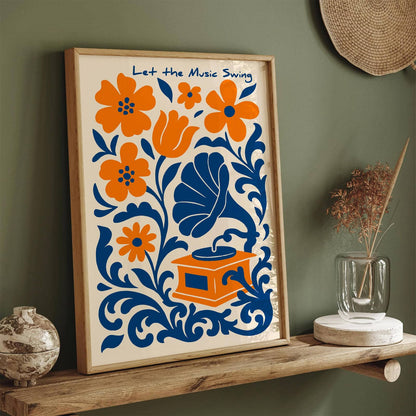 Let the Music Swing Poster with Gramophone