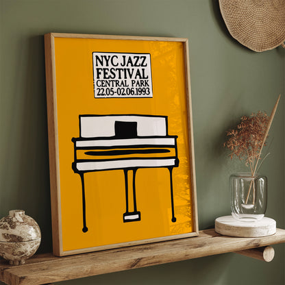 1993 NYC Jazz Festival Yellow Poster