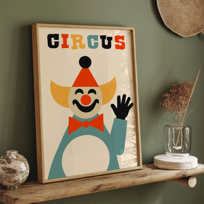 Retro Clown Circus Poster - Festival Wall Decor