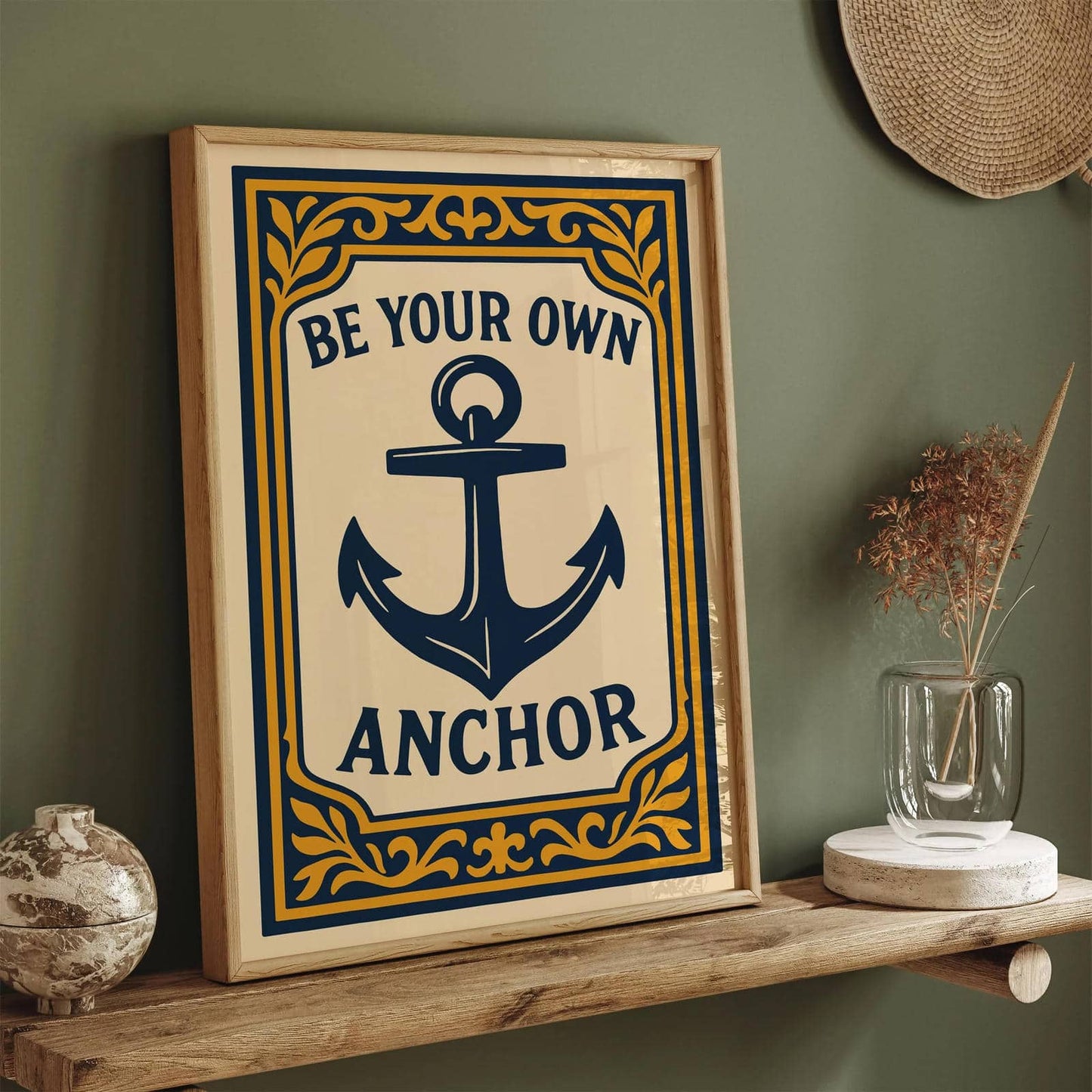 Be Your Own Anchor Poster - Nautical Wall Art for Man Cave