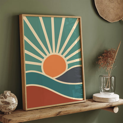 Mid Century Modern Aesthetic Landscape Print