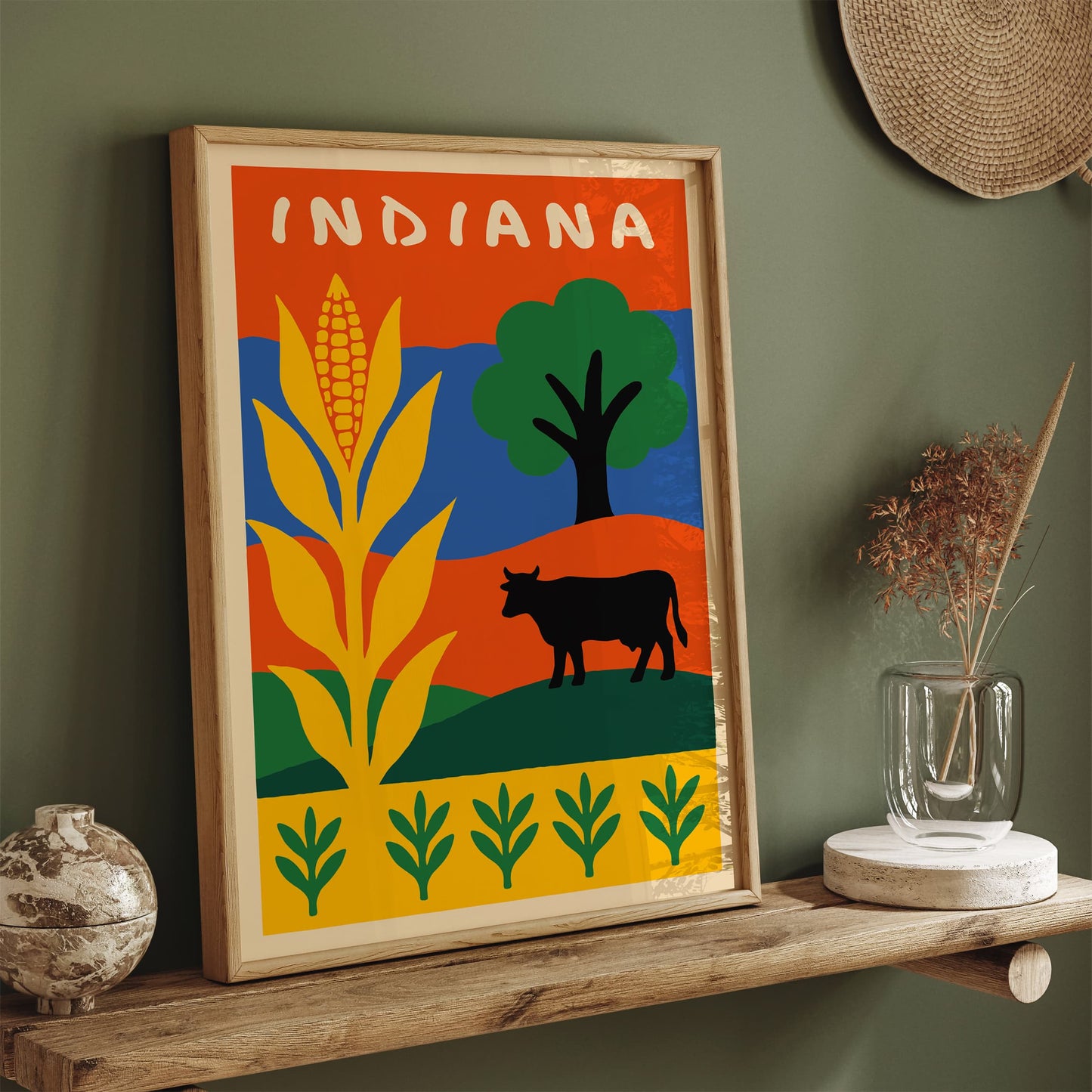 Indiana Travel Colorful Poster