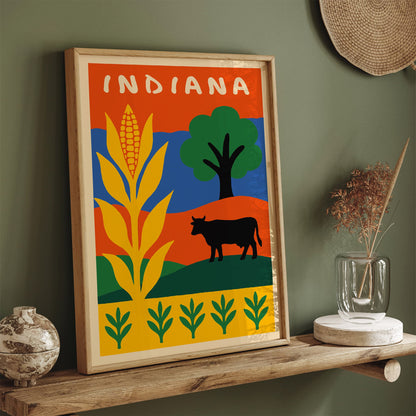 Indiana Travel Colorful Poster