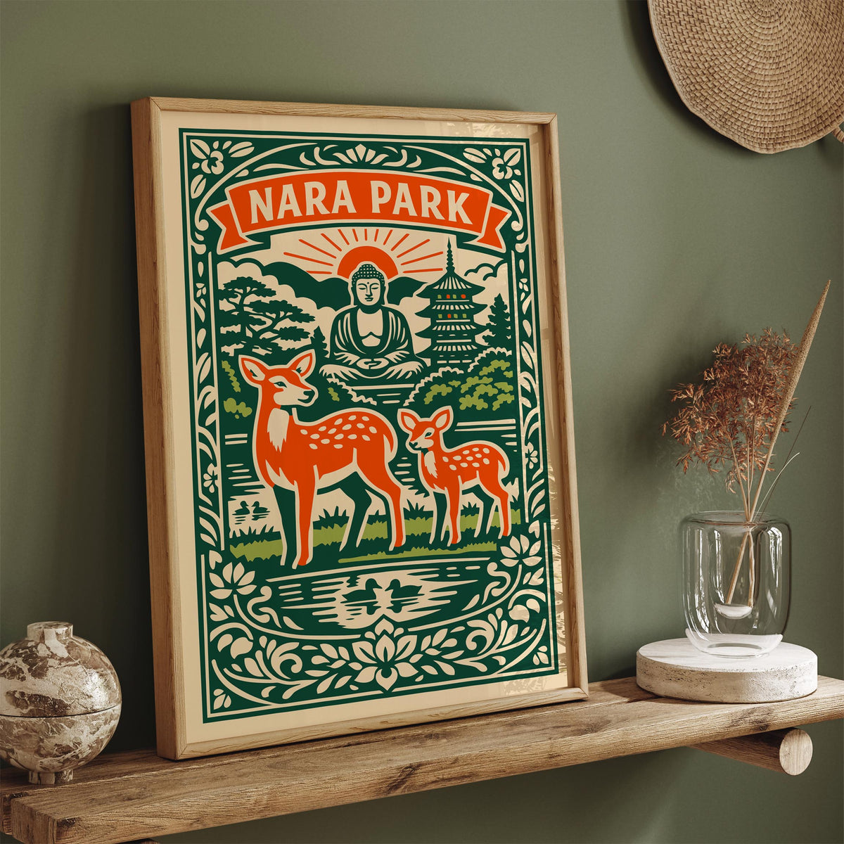 Nara Park Japan Travel Poster