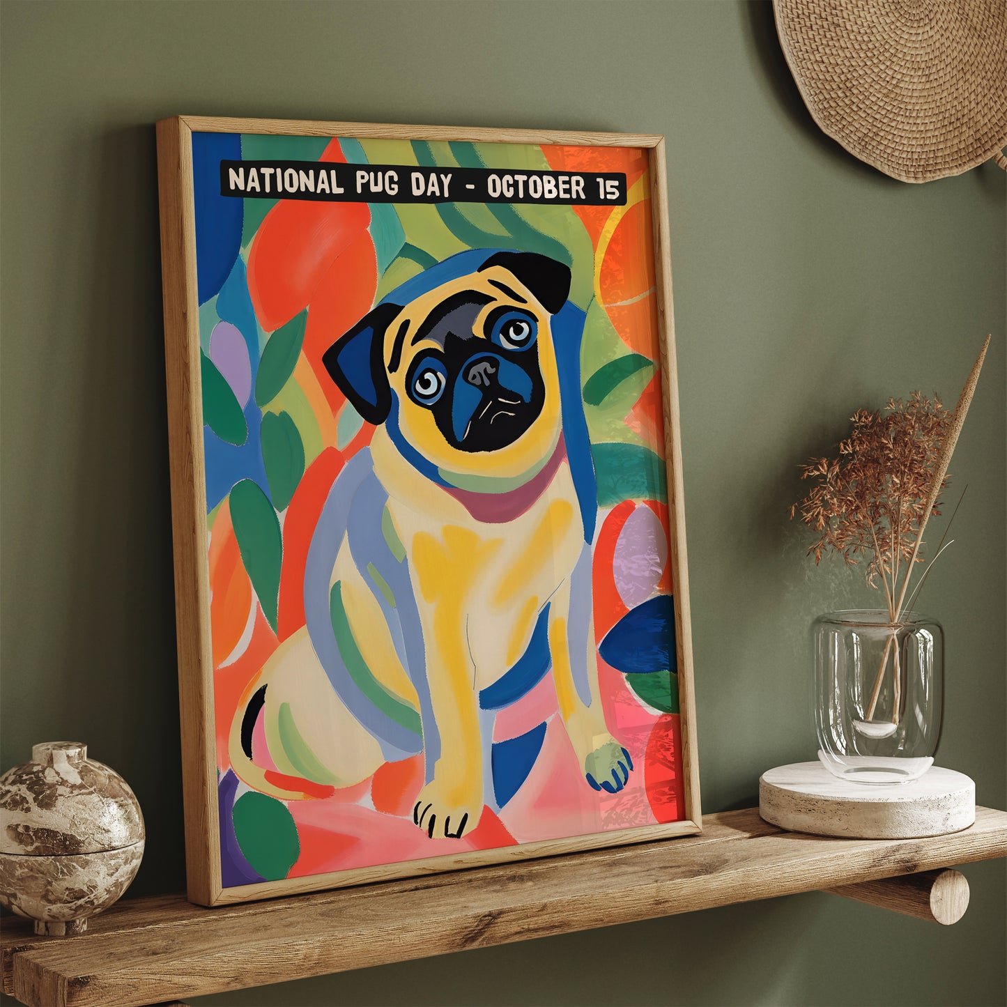 National Pug Day - Cute Colorful Poster