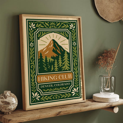 Hiking Club Denver Colorado Poster