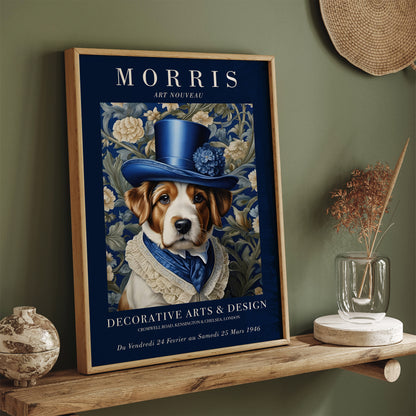 Puppy Dog W. Morris Victorian Poster