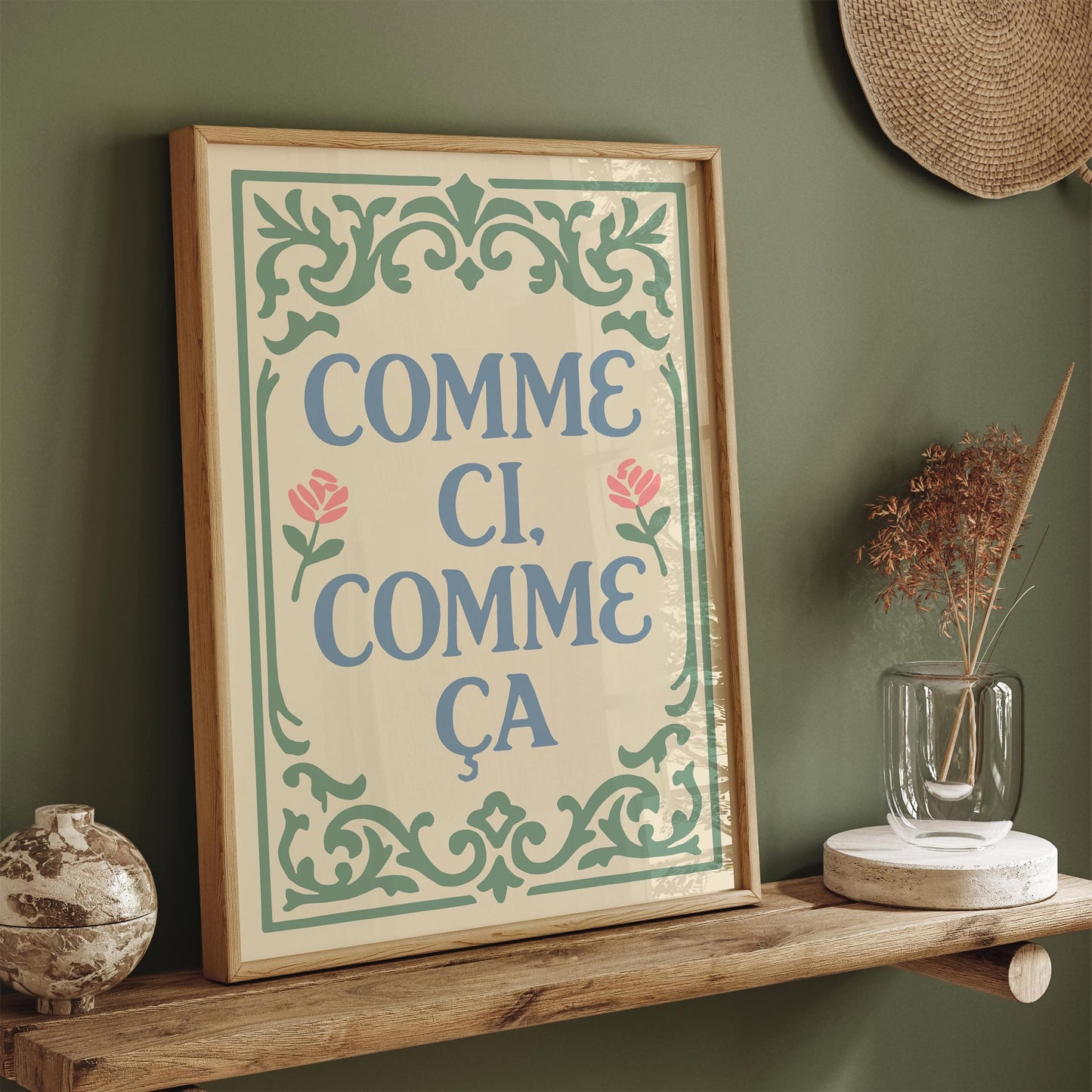 Comme Ci Comme Ça Poster - Pastel French Quote Print