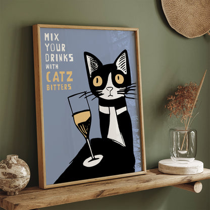 Vintage Catz Bitters Drink Poster