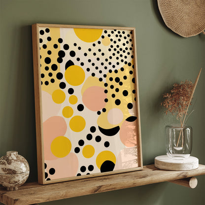 Mid-Century Abstract Dots Wall Art Print