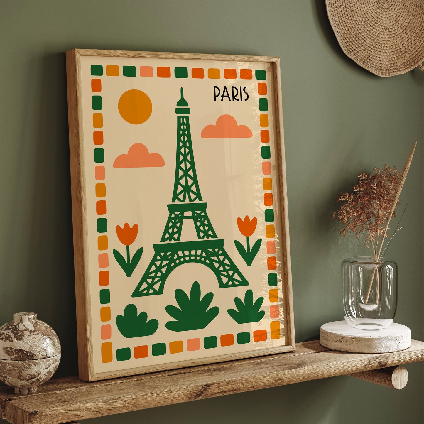 Mid Century Modern Paris - Eiffel Tower Wall Art Print
