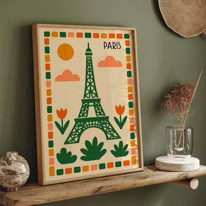 Mid Century Modern Paris - Eiffel Tower Wall Art Print