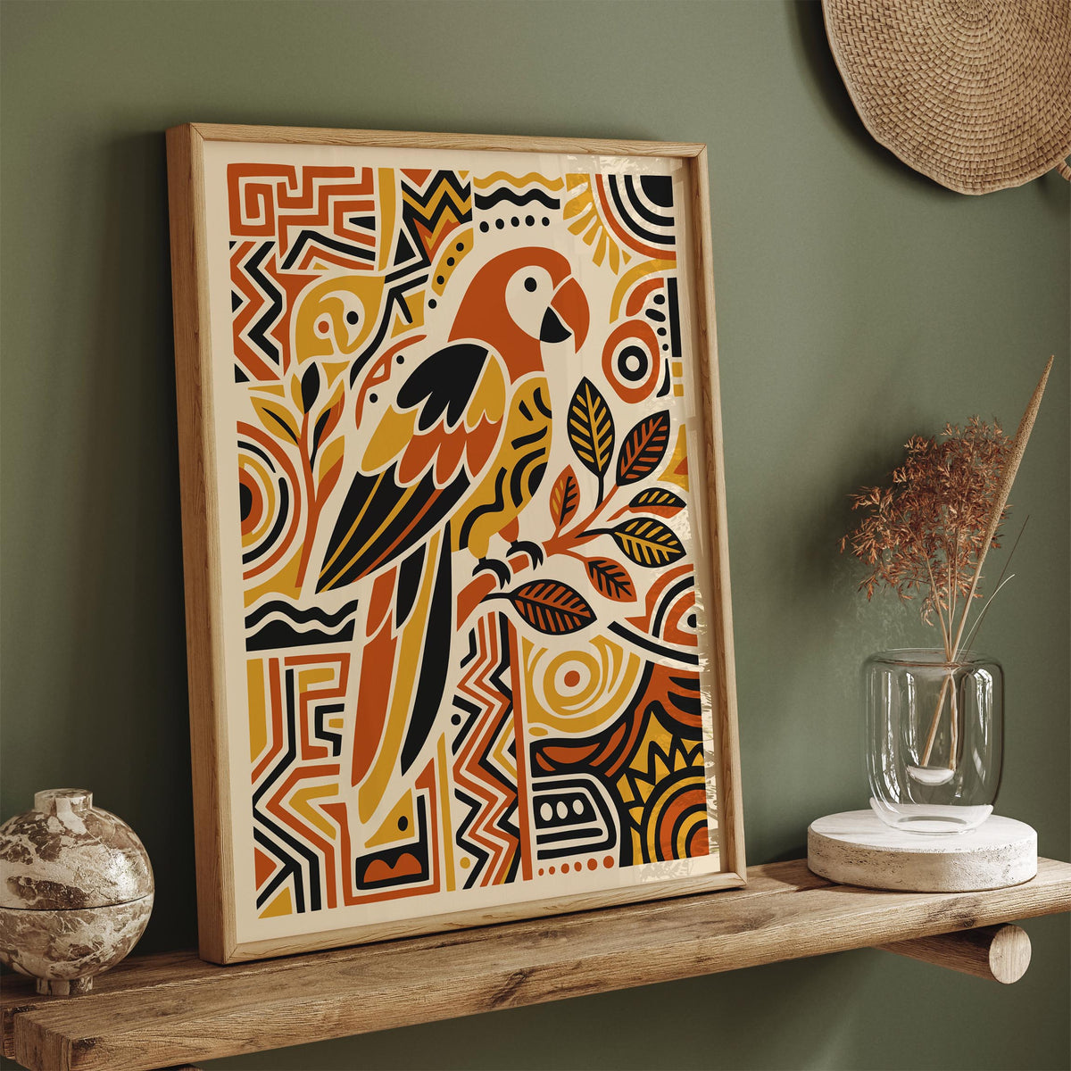 Bohemian Parrot Bird Poster
