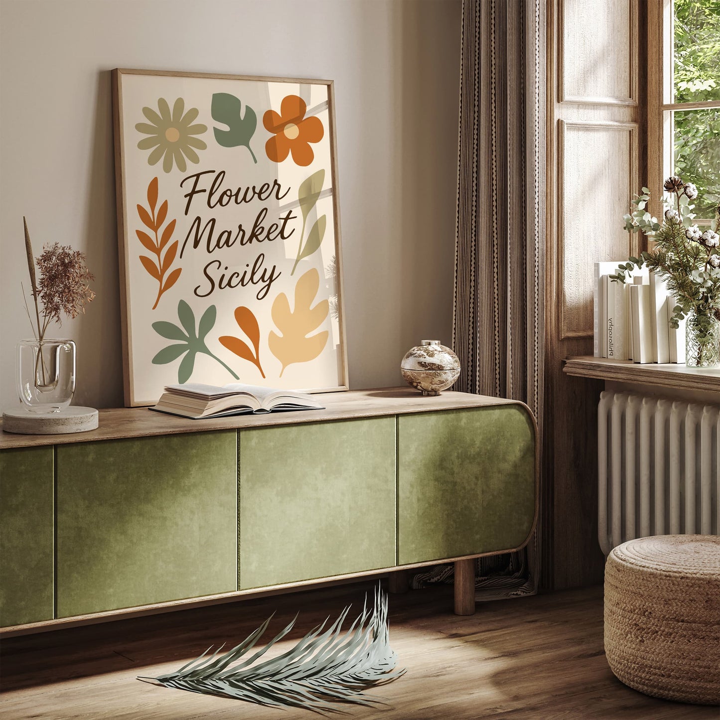 Flower Market Sicily Italy Poster