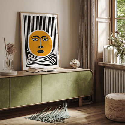 Abstract Sunny Face Poster