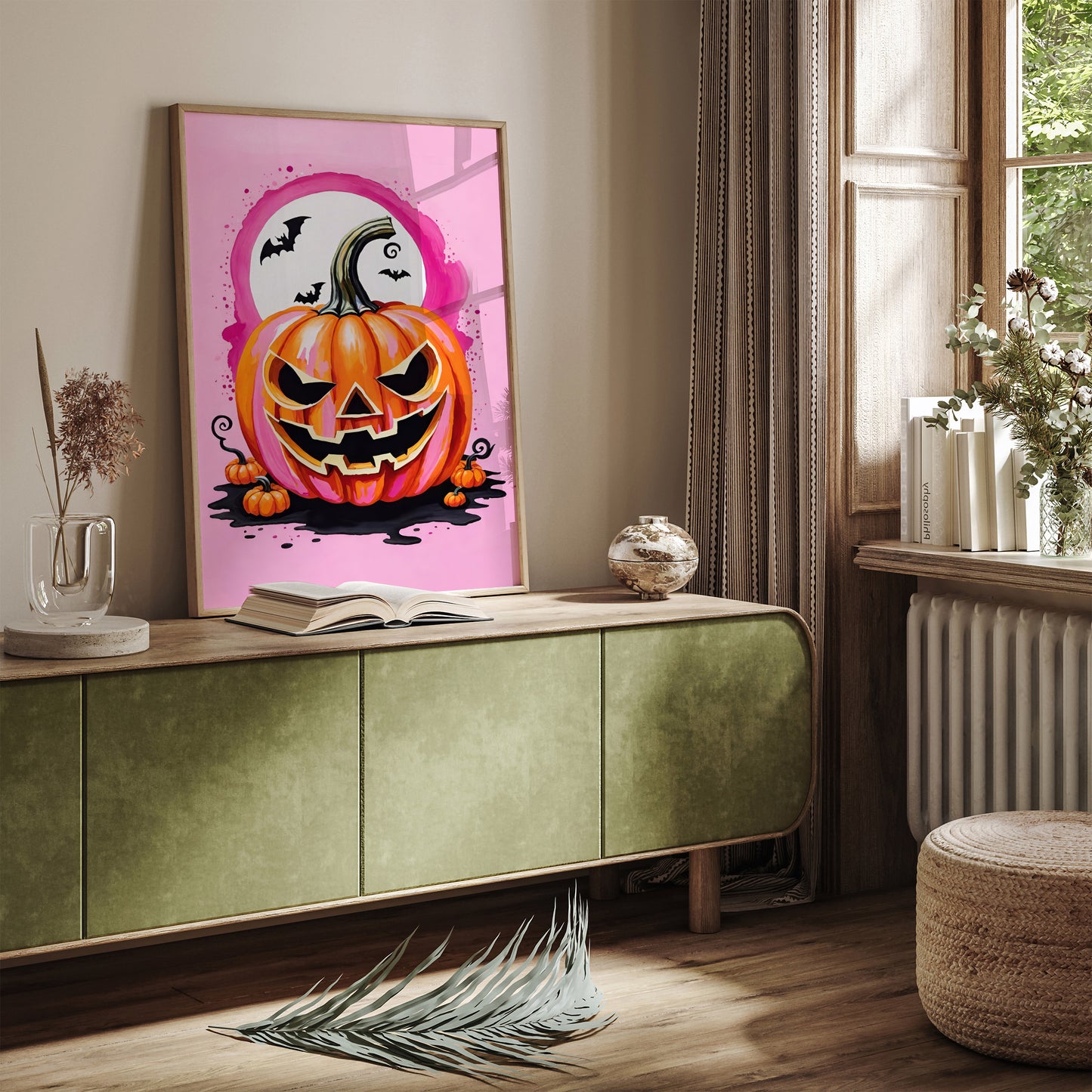 Jack-o'-lantern Halloween Pink Poster