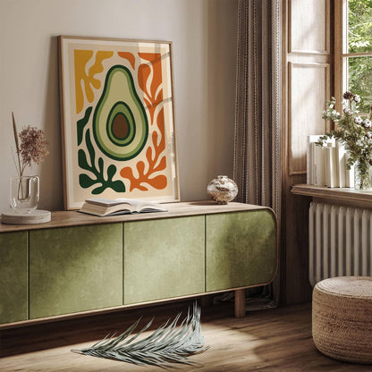 Avocado Fruit Print Farmhouse Kitchen Wall Art