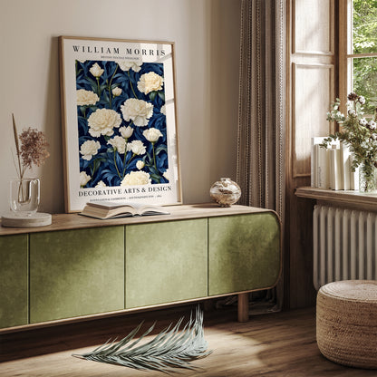 Blue W. Morris Inspired Floral Poster