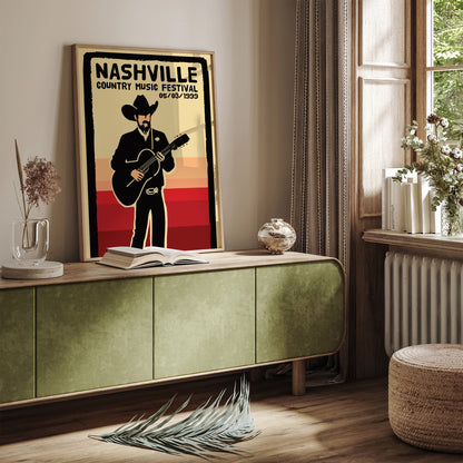 Nashville Country Music Festival Retro Poster