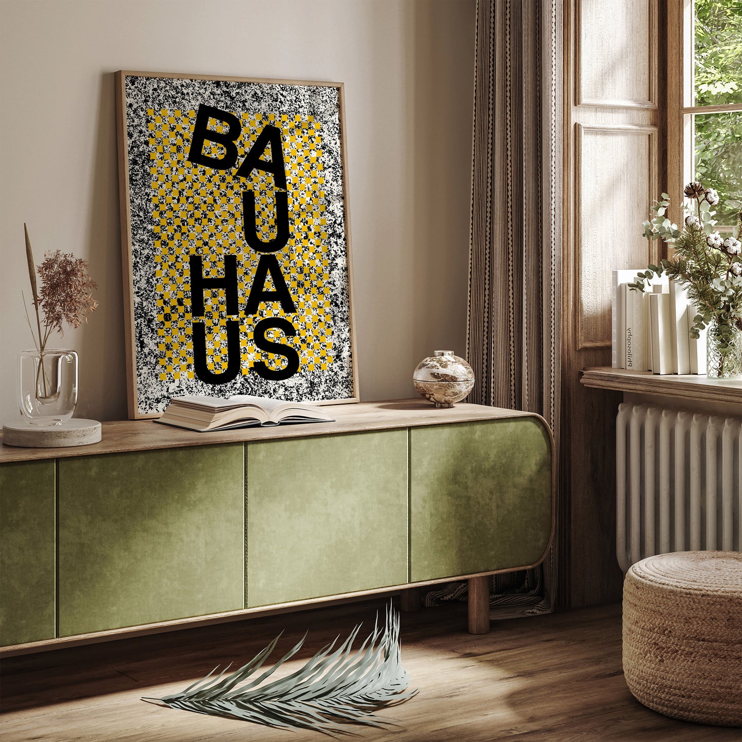 Bauhaus Retro Yellow Art Print