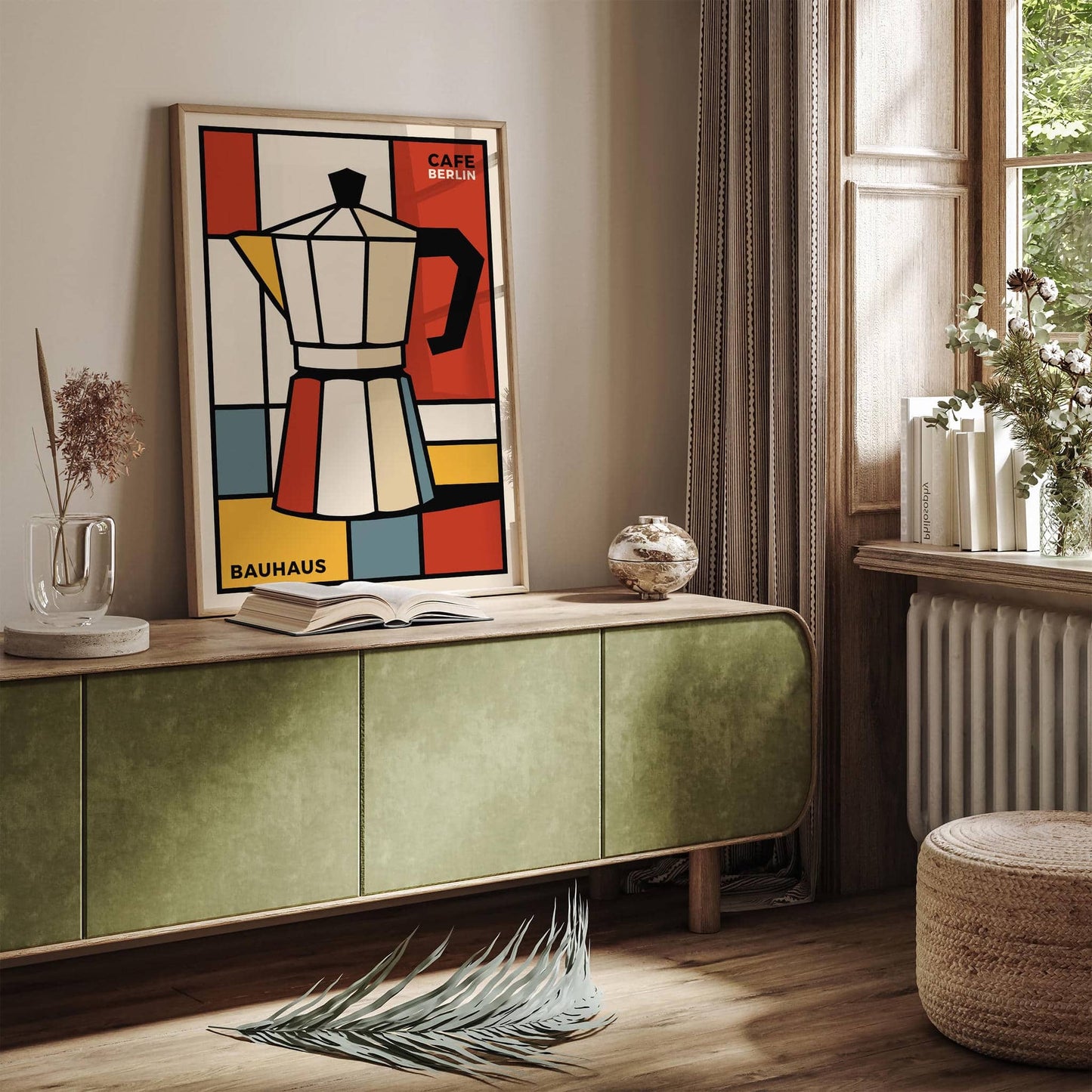 Bauhaus Cafe Berlin Poster - Retro Geometric Wall Art