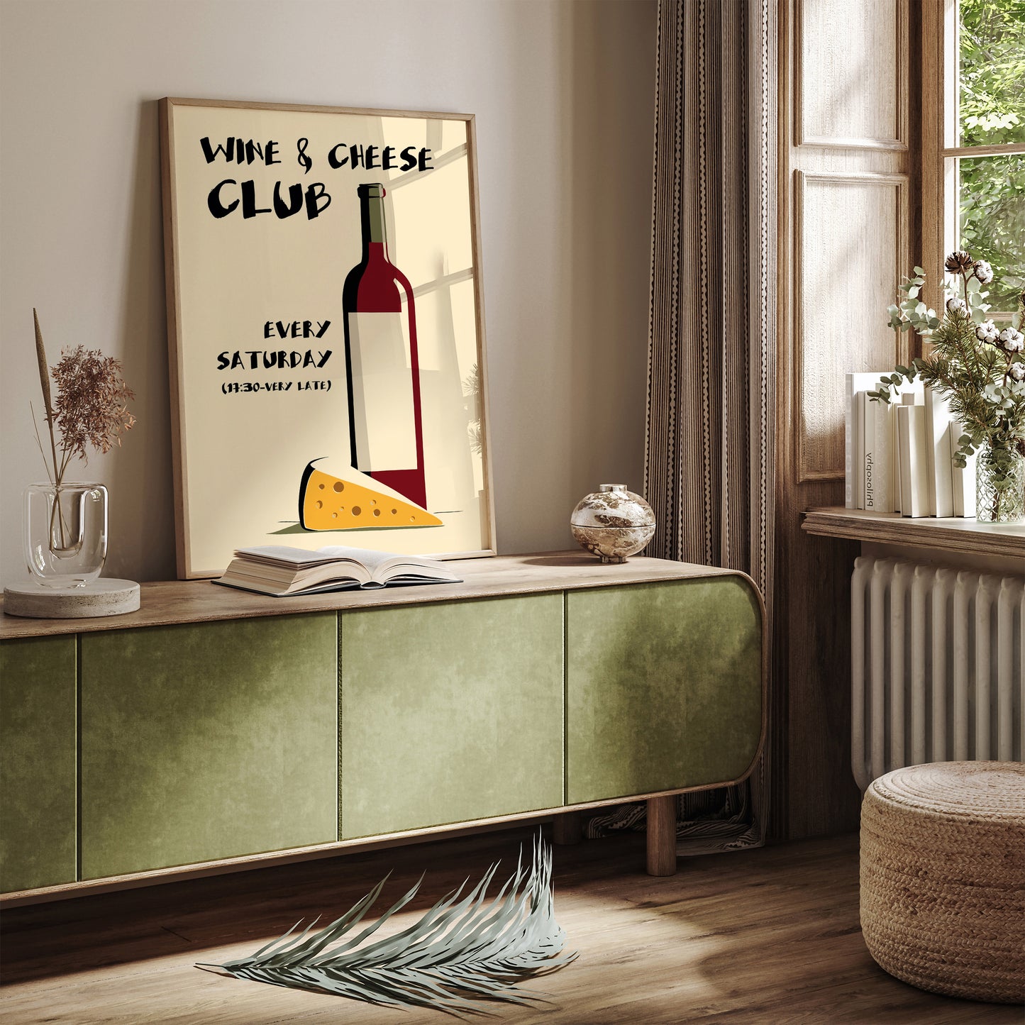 Wine & Cheese Club Art Print