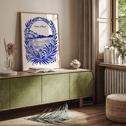 Cote d Azur French Blue Travel Art Print