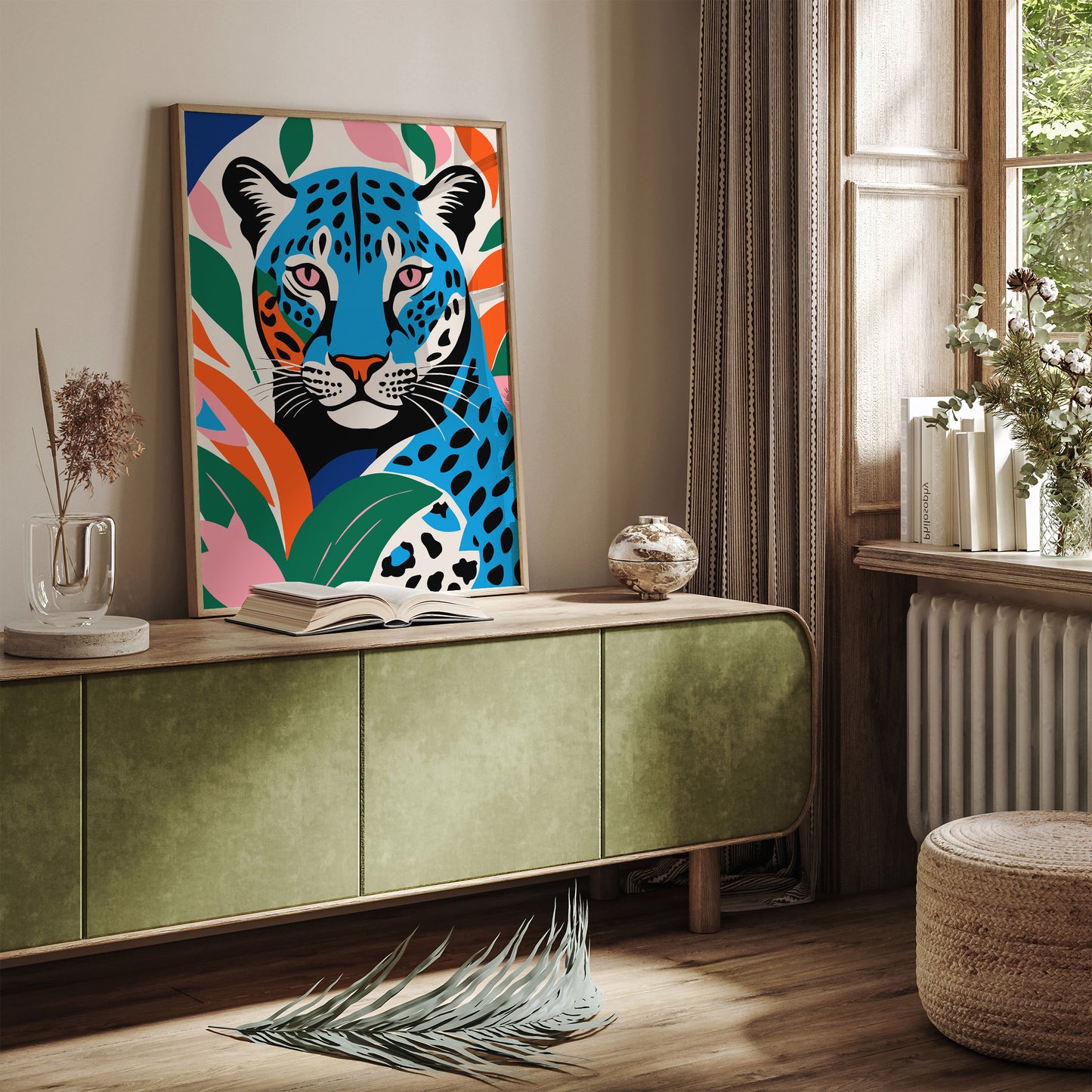 Colorful Print Cute Cheetah Wall Art