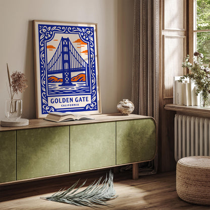 Golden Gate Calfornia Travel Poster