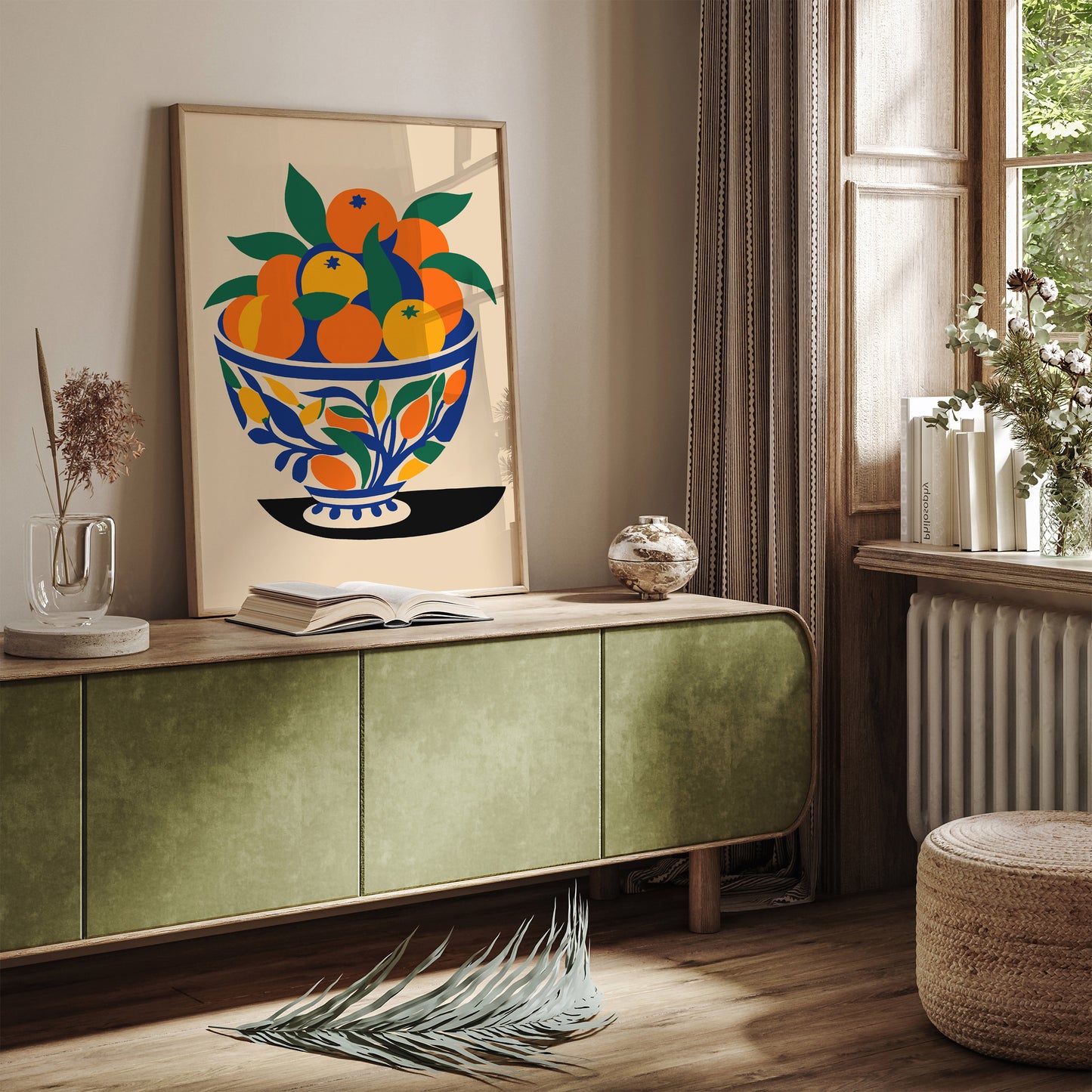 Bowl of Oranges Retro Kitchen Wall Art