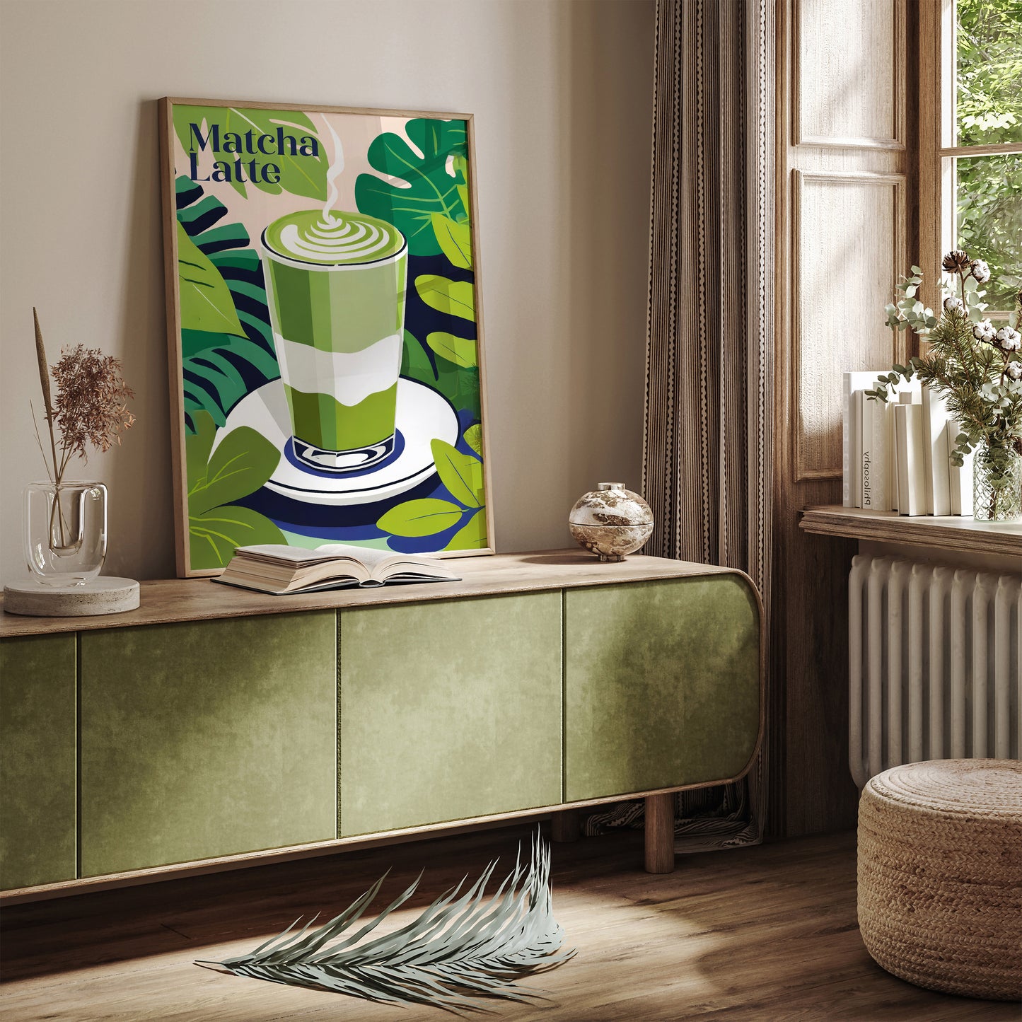 Matcha Latte Drink Green Poster