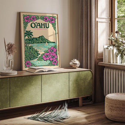Oahu Hawaii Poster – The Gathering Place Wall Art