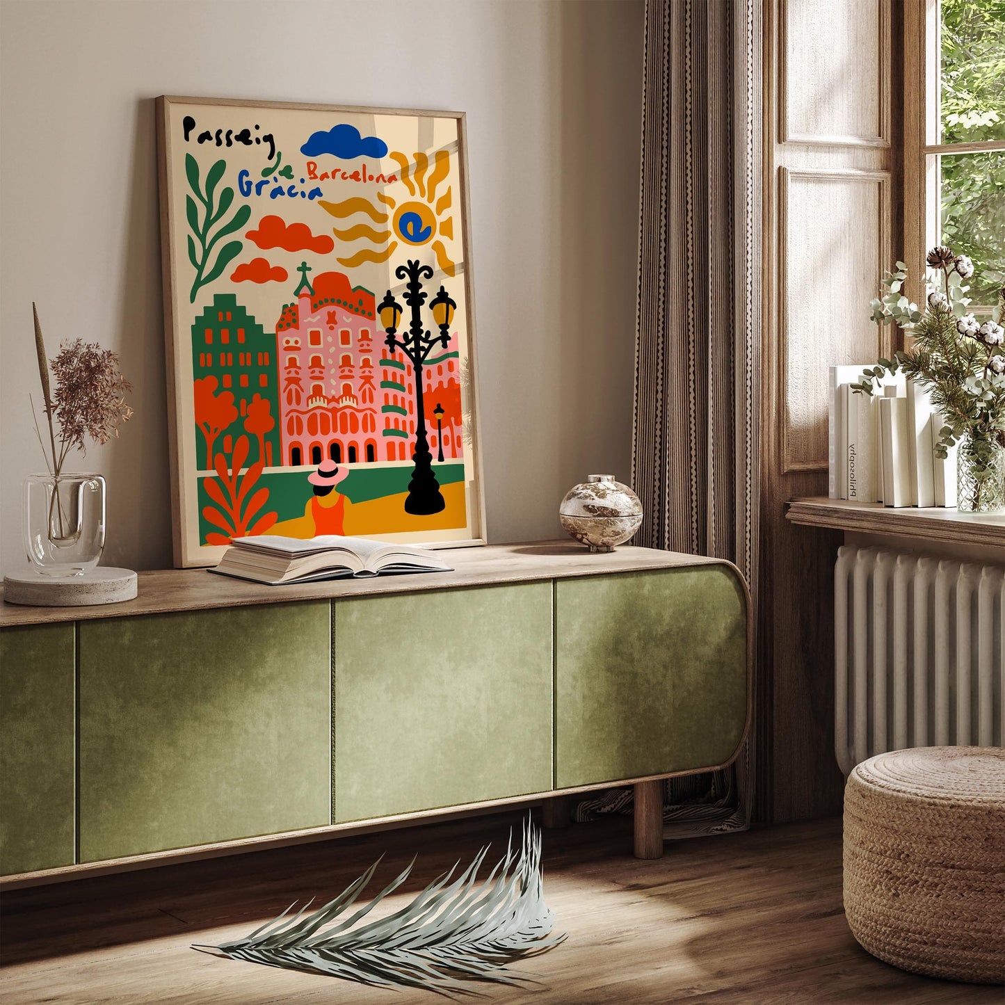 Paseo de Gracia Barcelona Travel Colorful Poster