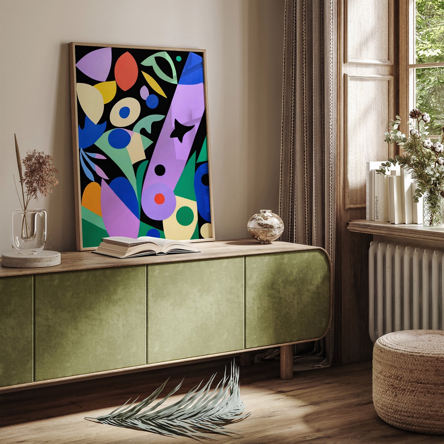 Mid Century Modern Abstract Art Print 2025