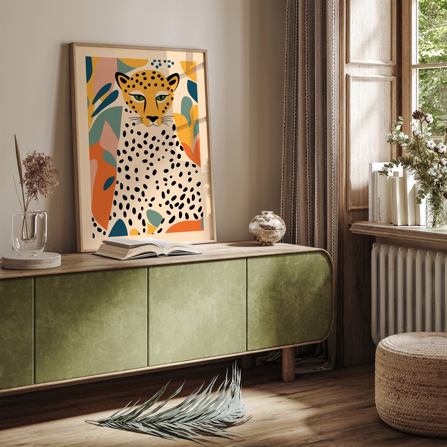 Vintage Cheetah Portrait Wall Art